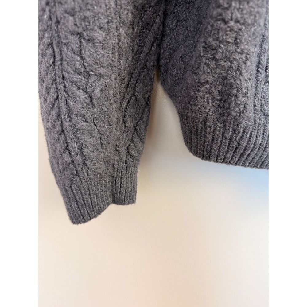 Aran Woollen Mills Merino Wool Cable Knit Sweater Gray Made in Ireland XL - Picture 12 of 12